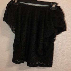 Black lace off the shoulder top